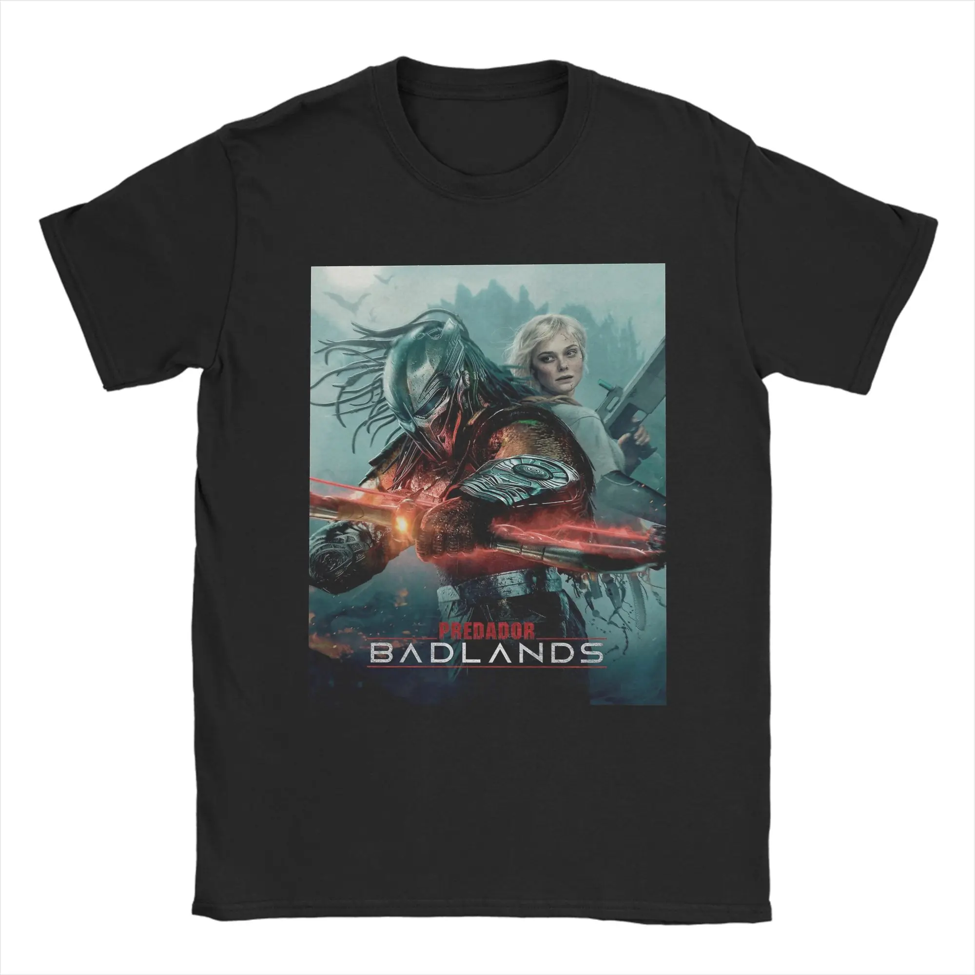 Men T-Shirt P-Predators Dek Yautja Badlands Novelty Cotton Tee Short Sleeve Warrior Movie T Shirt Round Neck Clothing Unique