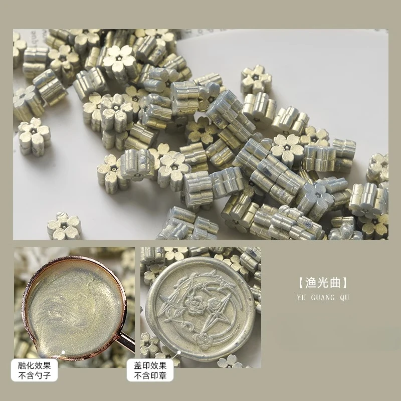 60 stks/zak Flash Parelmoer Sakura Lakzegel Stempel Kralen DIY Envelop Huwelijksuitnodiging Oude Zegel Wax Stempel Maken Gereedschap