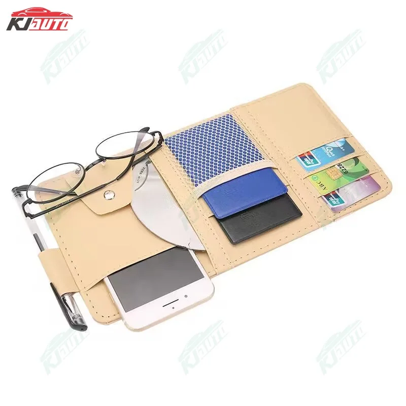 Car Leather Sun Visor Storage Clip Light Shield Storage Bag For Toyota GR Sport Corolla Prius CHR Supra Rav4 BZ4X Fortuner GR - Image 6