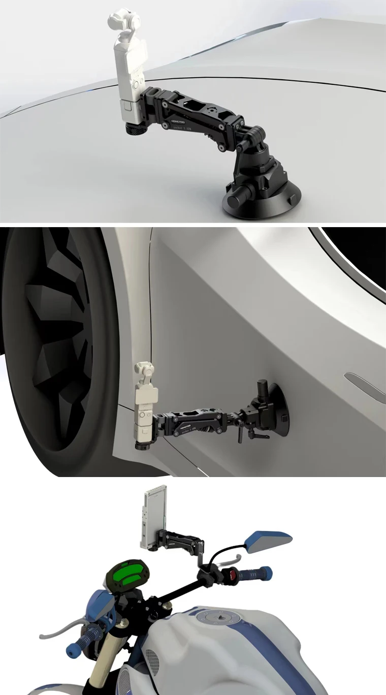 Car Stand Suction Cup Mount Stabilizer Z-Axis Gimbal Osmo Pocket 3 Camera Shock Arm