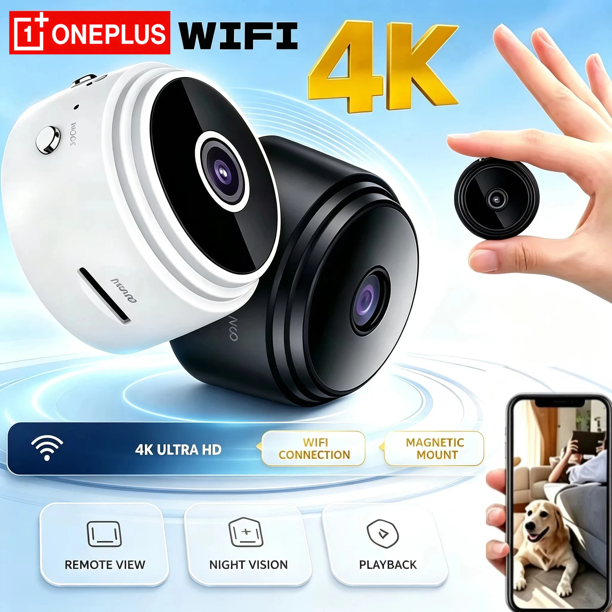 Oneplus A9 8k HD Camera 4k Wifi Wireless Intelligent Home Security Video Recording App Support Memory Card Camera Security