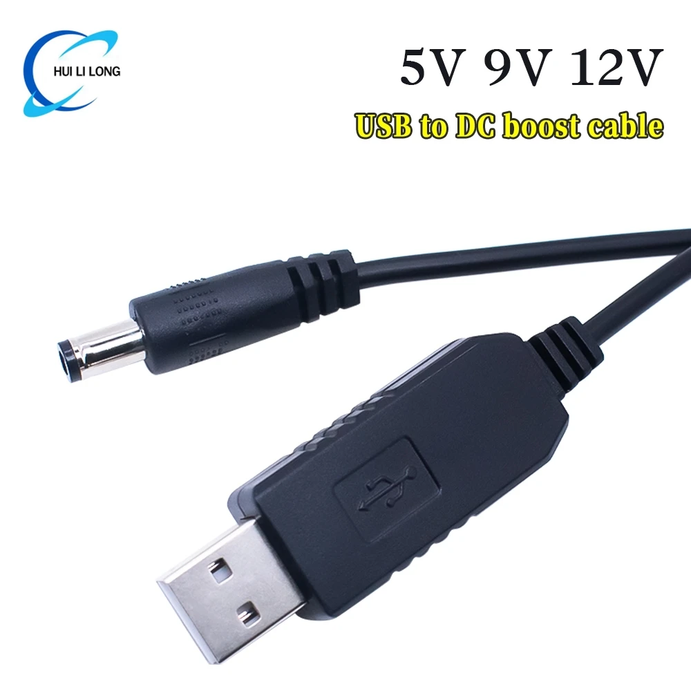 USB خط تعزيز الطاقة تيار مستمر 5 فولت إلى تيار مستمر 5 فولت 9 فولت 12 فولت تصعيد وحدة USB محول كابل محول 2.1x5.5 مللي متر ذكر موصل محول