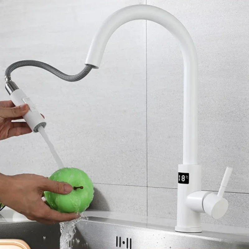 Touch Sensor Pull out Kitchen Faucet 360 Rotation Single Lever Mixer Tap for Kitchen Sink Cold Hot Water