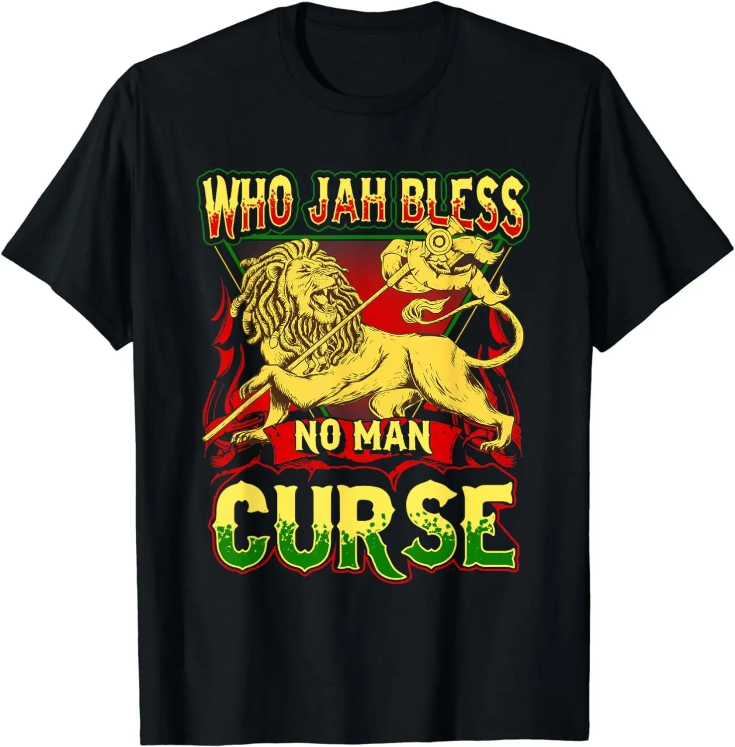 Who Jah Bless No Man Curse Shirt Rastafarian Lion T-Shirt