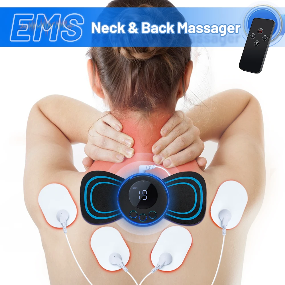 

EMS Neck Massager Patch Electric Muscle Stimulator Pad Cervical Vertebra Massager for Back Neck Stretcher Pulse Slim Pain Relief