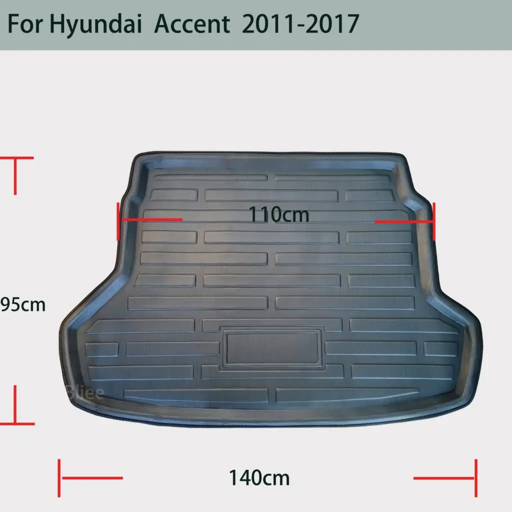 Car Rear Trunk Mat For Hyundai Accent Blue I25 Sedan 2011 2012 2013 2014 2015 2016 2017 Tailored Cargo Liner Boot Floor Tray