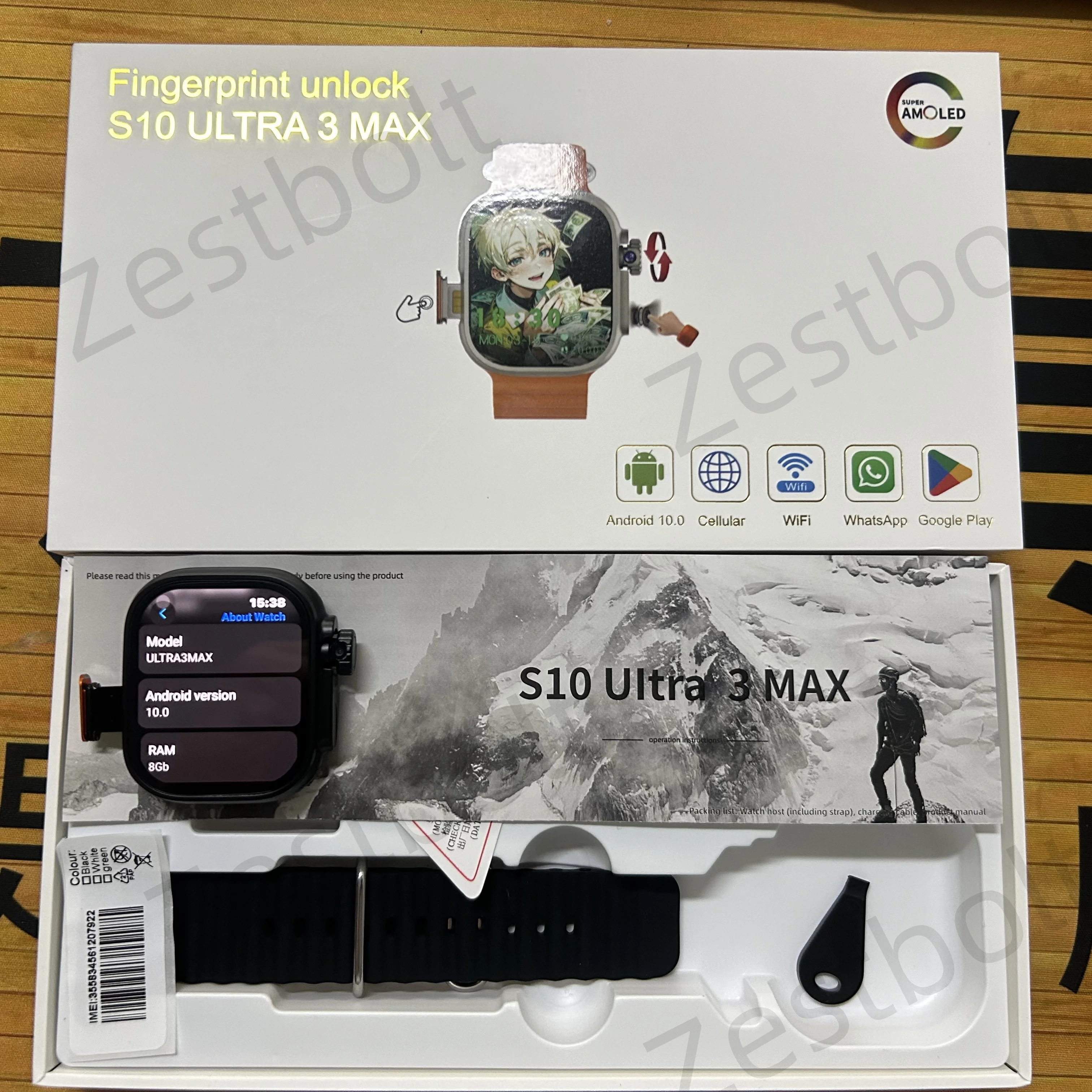 S10 Ultra 3 MAX Smartwatch Cellular Smart Watch With 2.29inch Amoled Screen 180° Rotating Camera GPS WIFI 4G/5G Sim Card Slot