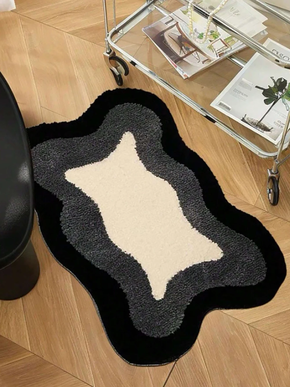 

Minimally Shaped Imitation Cashmere Carpet Home Non Slip Foot Mat For Bathroom And Toilet Easy To Maintain Door Mat For Entrance