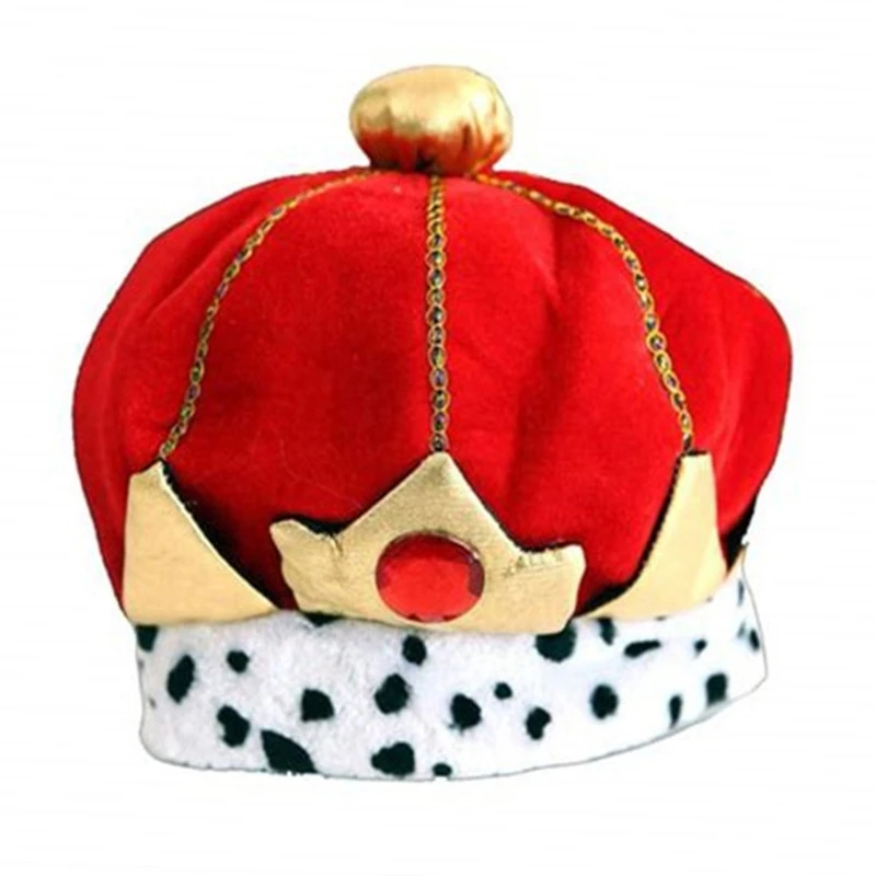 Y1UB Party Dress Up Kid King Cape Robe Czerwony płaszcz Korona Kostium Kid King Costume Set