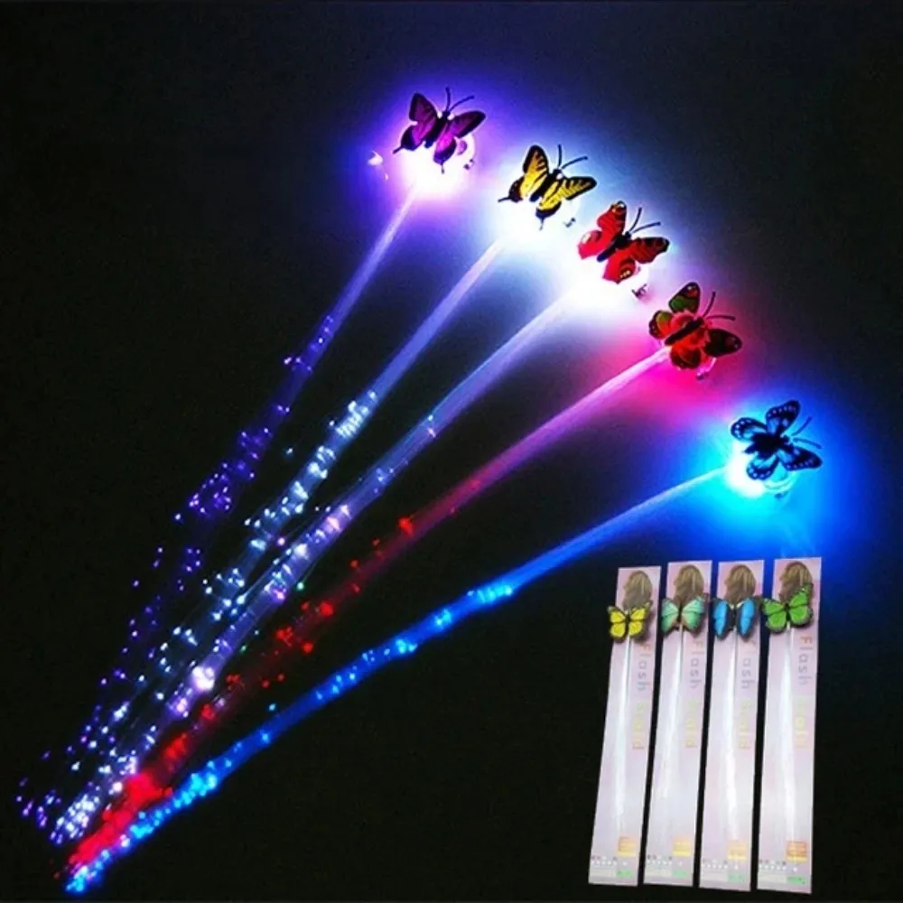 12/24/48pcs Pcs Glowing Hair Braid Led Glowing Braid Neon Party Glow In The Dark Christmas Lights Party Halloween Decoration