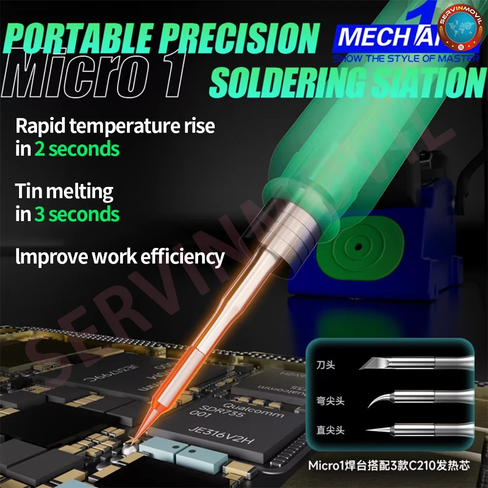 MECHANIC Micro 1 Portable Digital Soldering Station C210 Handle Iron Tips for Mobile Phone Tablet PC Motherboard Welding Repair