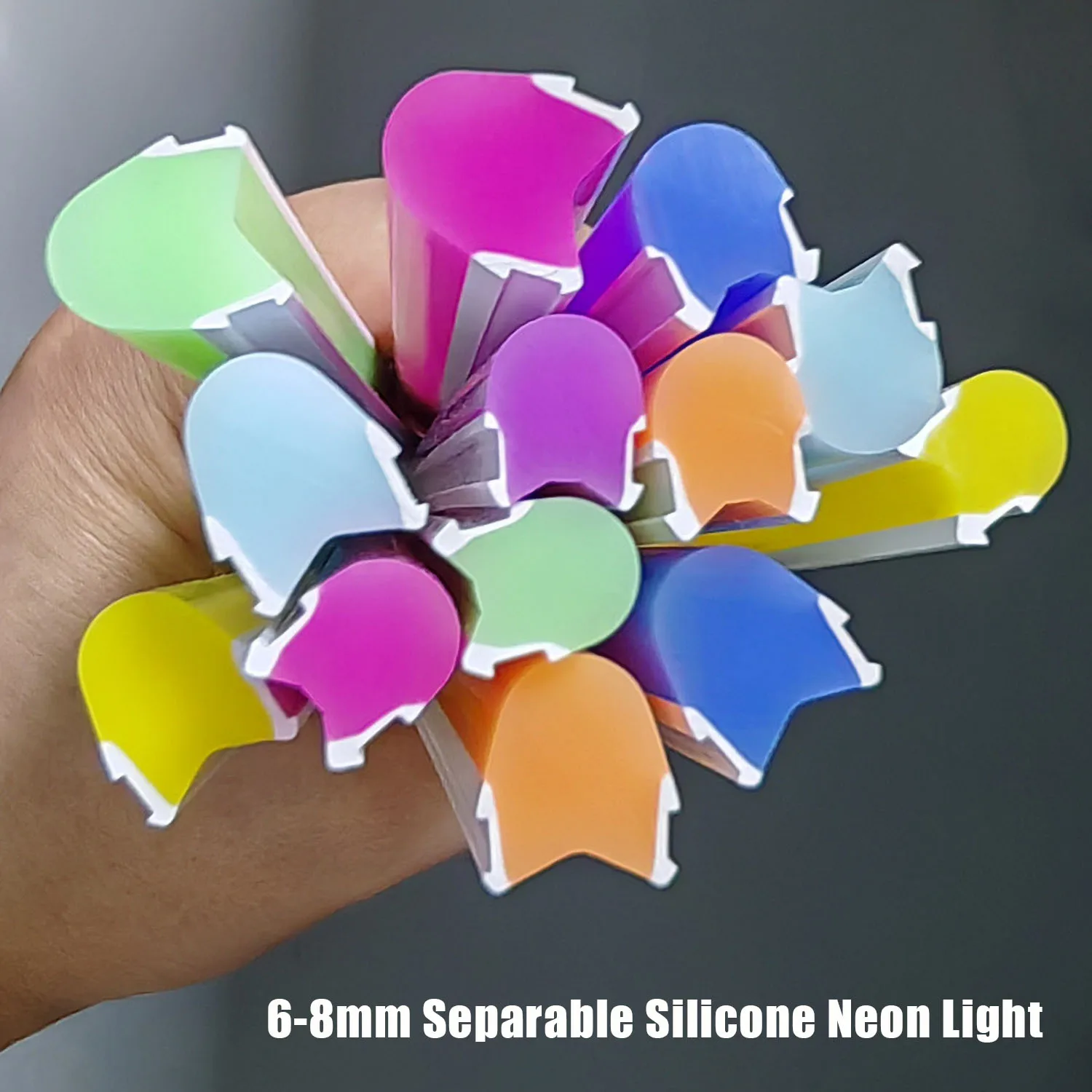 6-8mm Separable Silicone Neon Light, DC12V SMD2835 120LEDs/m S-Shaped LED Strip, Waterproof Flexible Silicone Tube for DIY Signs