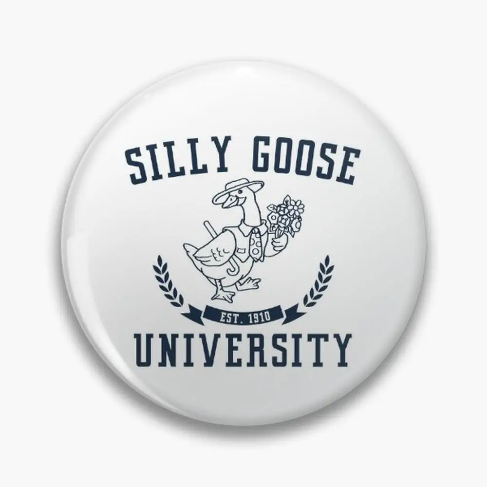 Silly Goose University Navy Pin Buttons Brooches  Jewelry Accessory Customize Brooch Fashion Lapel Badges