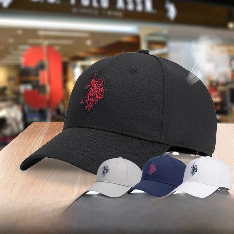 

US Assn ex Breathable Windproof Spring Autumn Baseball Cap Hard Top Embroidered Wide Brim Hat for Youth And Middle-aged