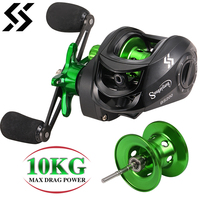Sougayilang Baitcasting Reel 7.2:1 Gear Ratio Max Drag 10kg Wheel Metal Spool Trolling Reel for Freshwater Carp Fishing Pesca