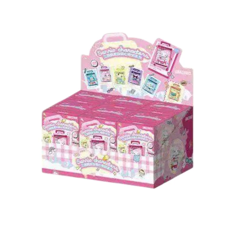 Nieuwe AREAX Sanrio Hello Kitty Blind Box Bouwstenen Verzamelfiguur Mini Rolbare Koffer Bureaudecoratie Geassembleerd Speelgoed