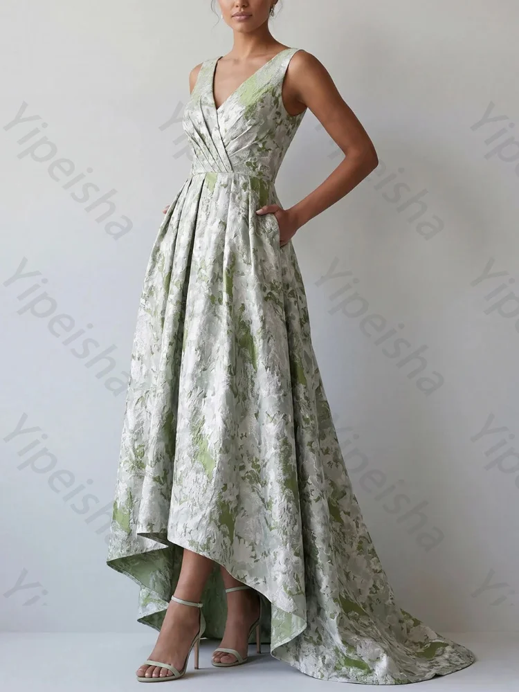 Customized Sexy A-Line V-Neck Sleeveless Mother of The Bride Dresses Elegant Backless Evening Dress High Quality Prom Party Gown