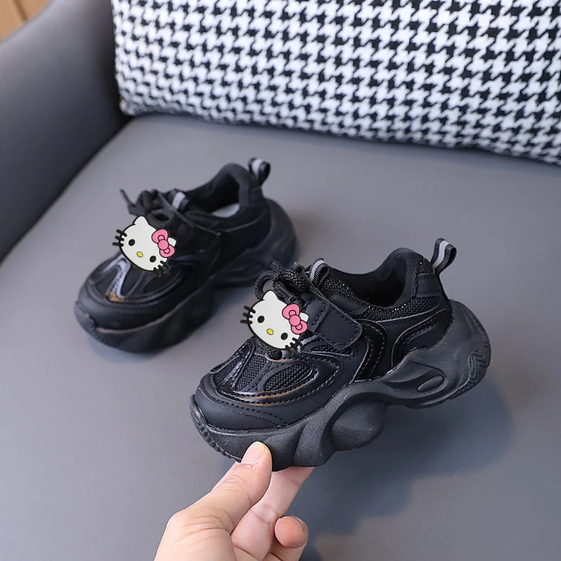 Sanrio olá kitty tênis meninas sapatos esportivos primavera verão novas crianças sapatos casuais dos desenhos animados da criança sapatos meninos correndo