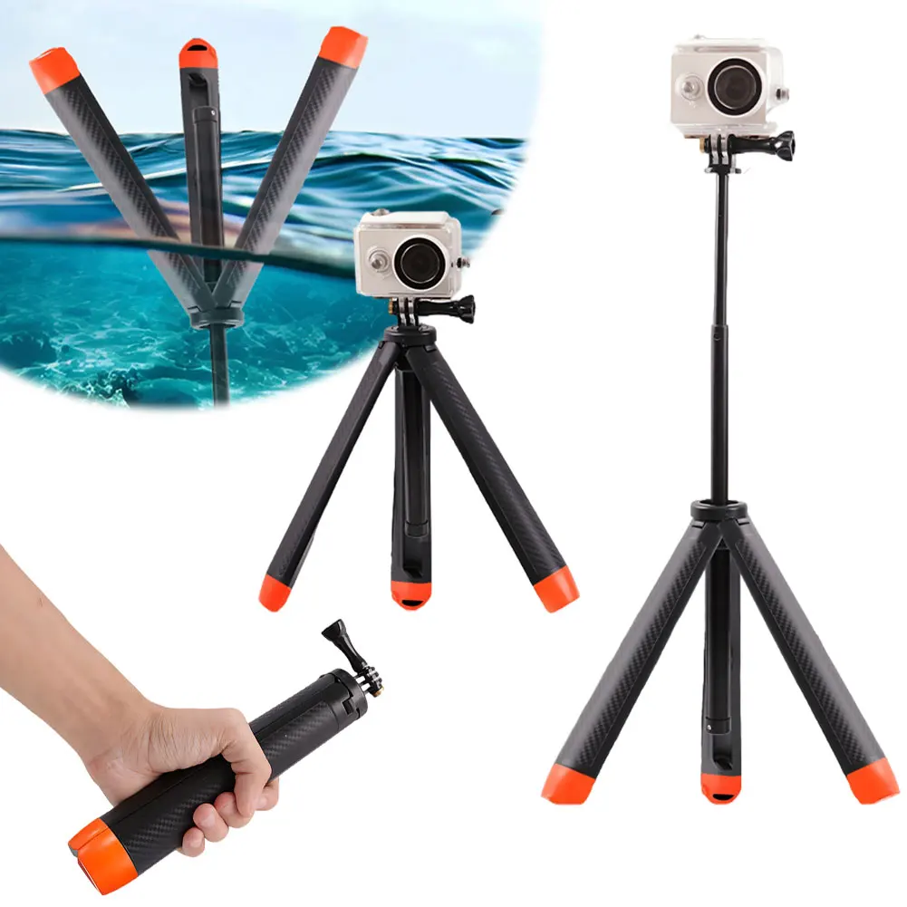 حامل ثلاثي القوائم قابل للتمديد لعصا السيلفي العائمة لملحقات كاميرا GoPro Action