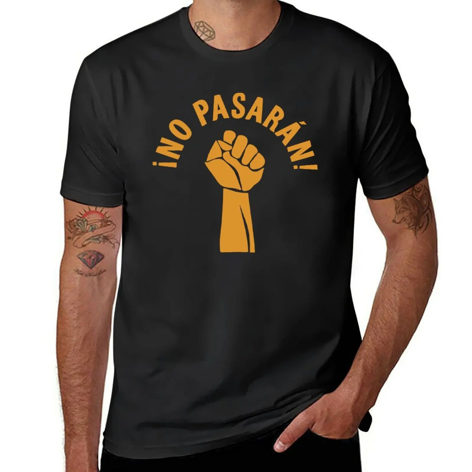 New No Pasaran UK T-Shirt Blouse aesthetic clothes tops black t-shirts for men