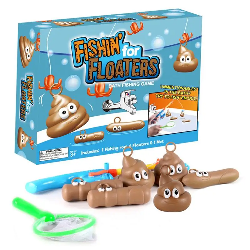 Poop Fishing Toy Game Kids Fishing Rod Hook Poop Game Aldult Party Props Parent-child Interaction Novelty Funny Office Toys Gift