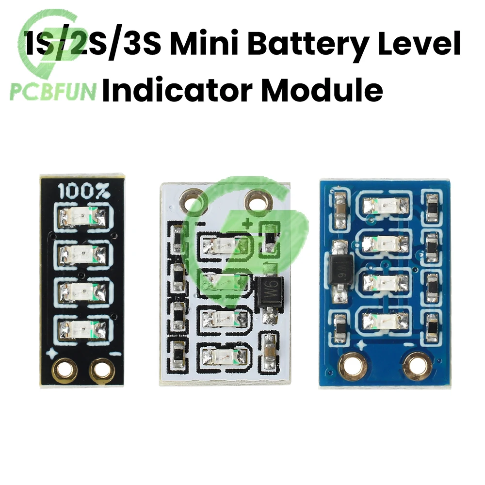 Mini Battery Level Indicator 1S/2S/3S Lithium Battery Capacity Board Power Metering Module with DC LED Display Light Indicator