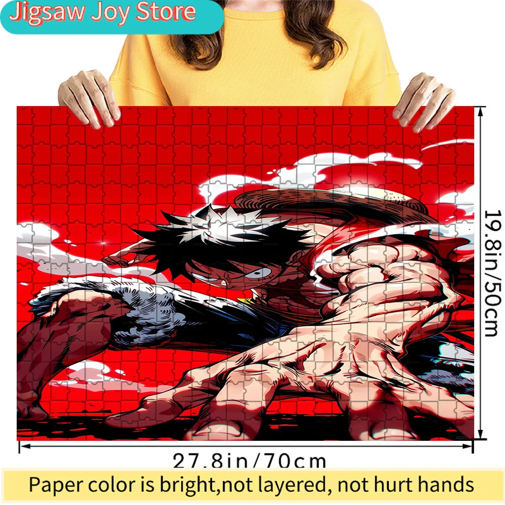 

One Piece Monkey D. Luffy Gear 2 Red Battle Scene Art Paper Jigsaw Puzzle, Straw Hat Captain Anime Character, Collectible Stress