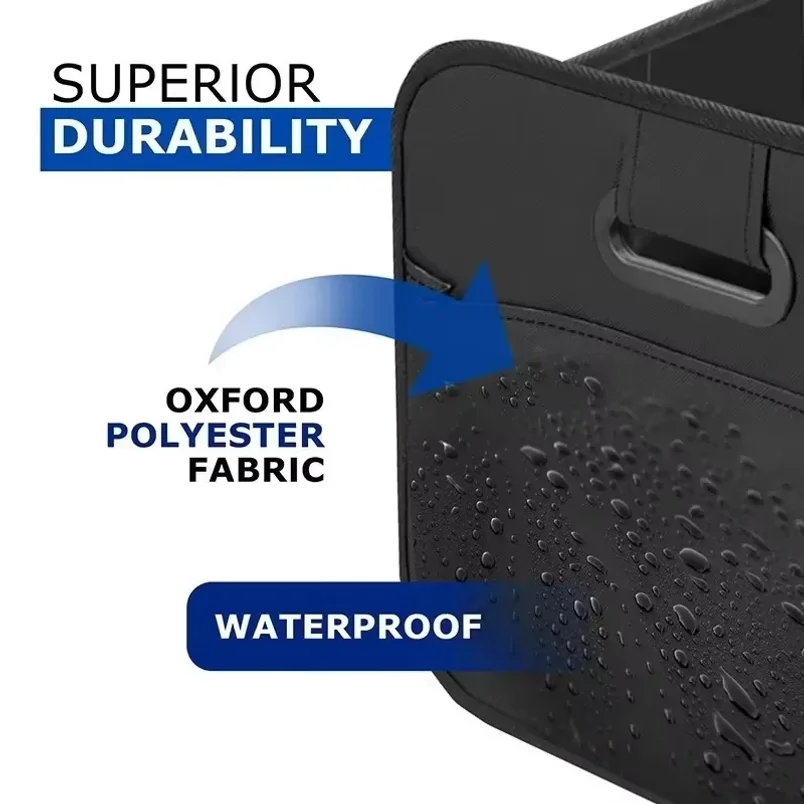 600d Oxford Fabric Collapsible Car Trunk Storage Box Multi Compartment Auto Cargo Organizer With Reinforced Handles Suv Minivan
