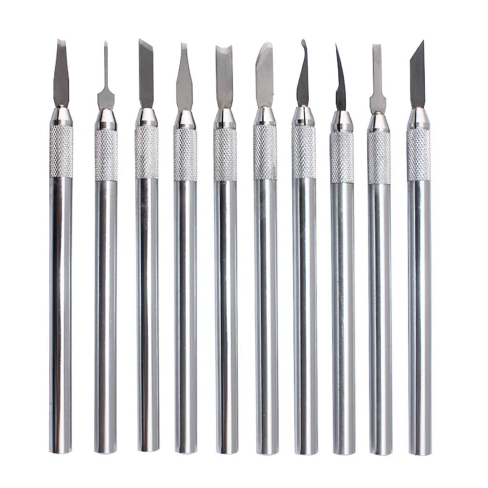 10Pcs Wax Carving Knife Kit Sculpture Blade Wax Mould Pottery Clay Sculpting Carving Modeling Jewelry Cutter Kit Hand Tool