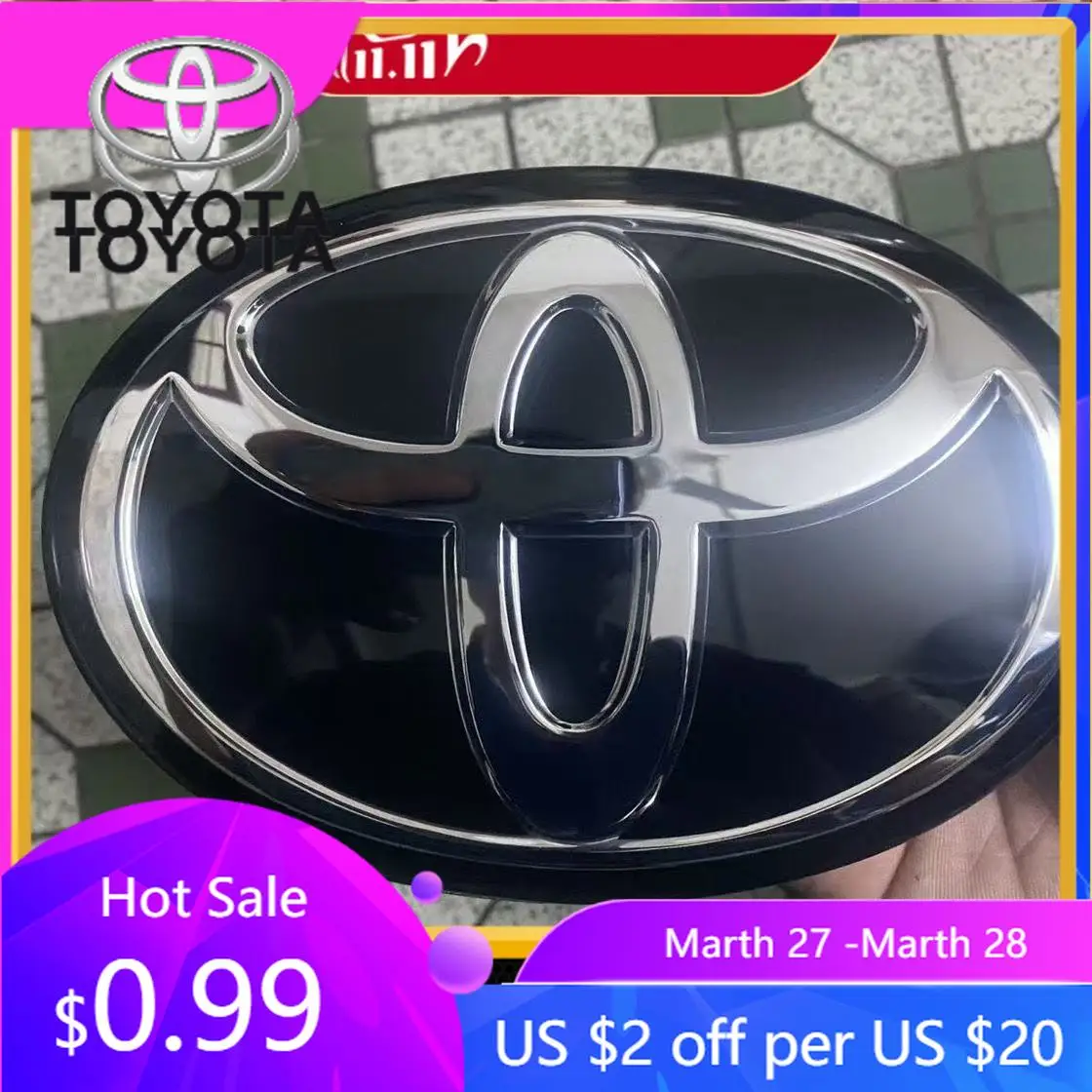 

Car Stickers Hot For Toyota For Toyota 2026 New Hub Caps Epoxy Coated Front Grille Emblem 190x130mm for 2017-2018 Toyota Tundra