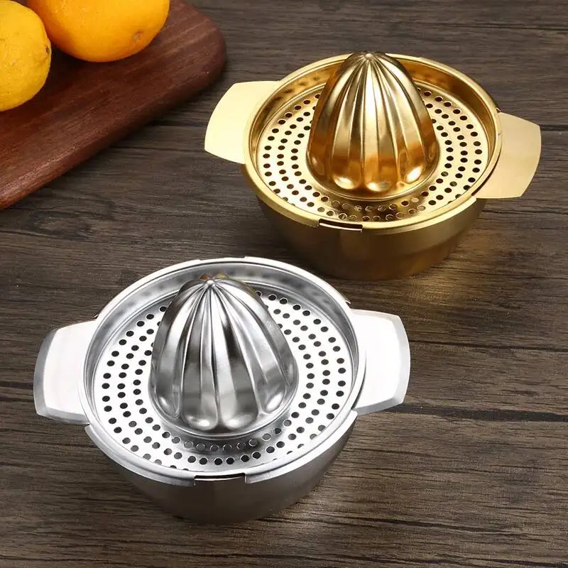 Stainless Steel Lemon Juicer Squeezer Manual Fruit Juicer Orange Juice Maker Portable Metal Citrus Juicer Kitchen Tools Gold304