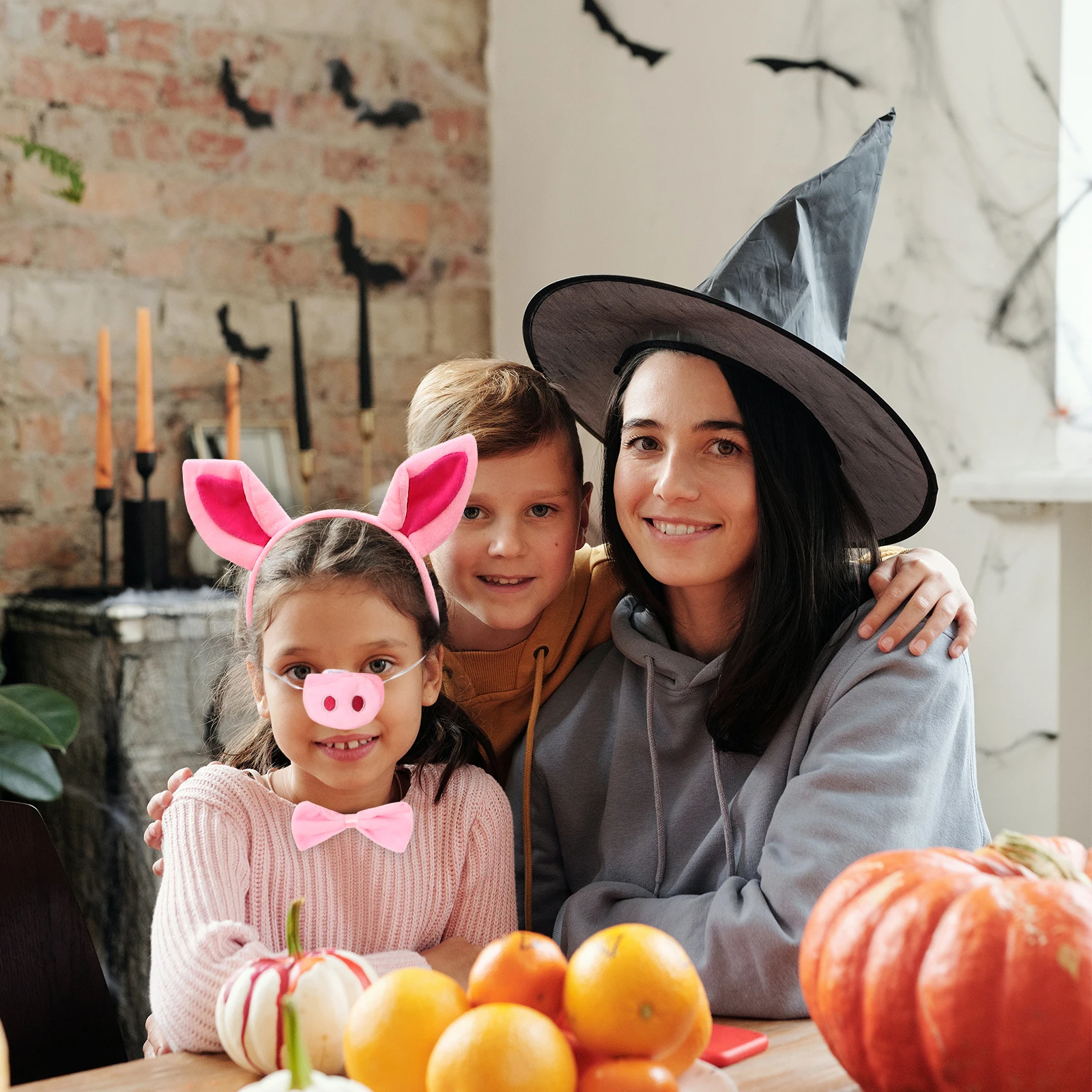 Engraçado conjunto de traje de porco rosa musgo orelha headb meninas desempenho de palco foto adereços tutu saia vestir-se material premium durável