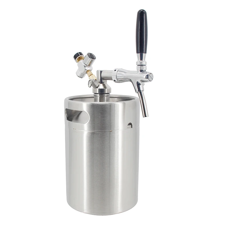 Brand New 2/4/5L Mini Keg Tap System Flow Control Faucet Single Wall Beer Portable Taproom Beer Cider Carbonated Drinks