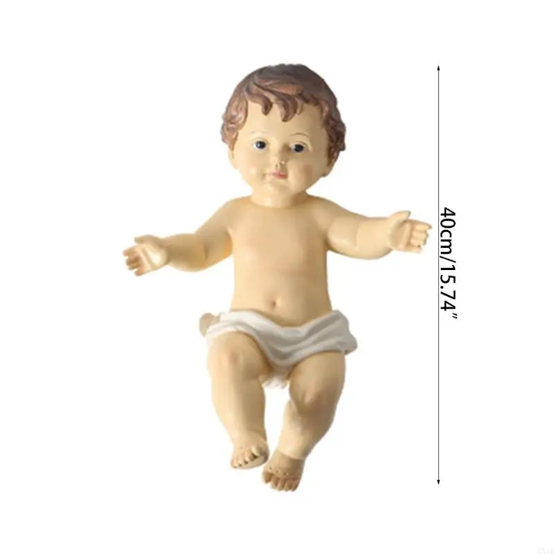 KX4B Resin Religious Nativity Figurine Little Baby Jesus Statue Ornament Christ Craft Home Decoration Gifts