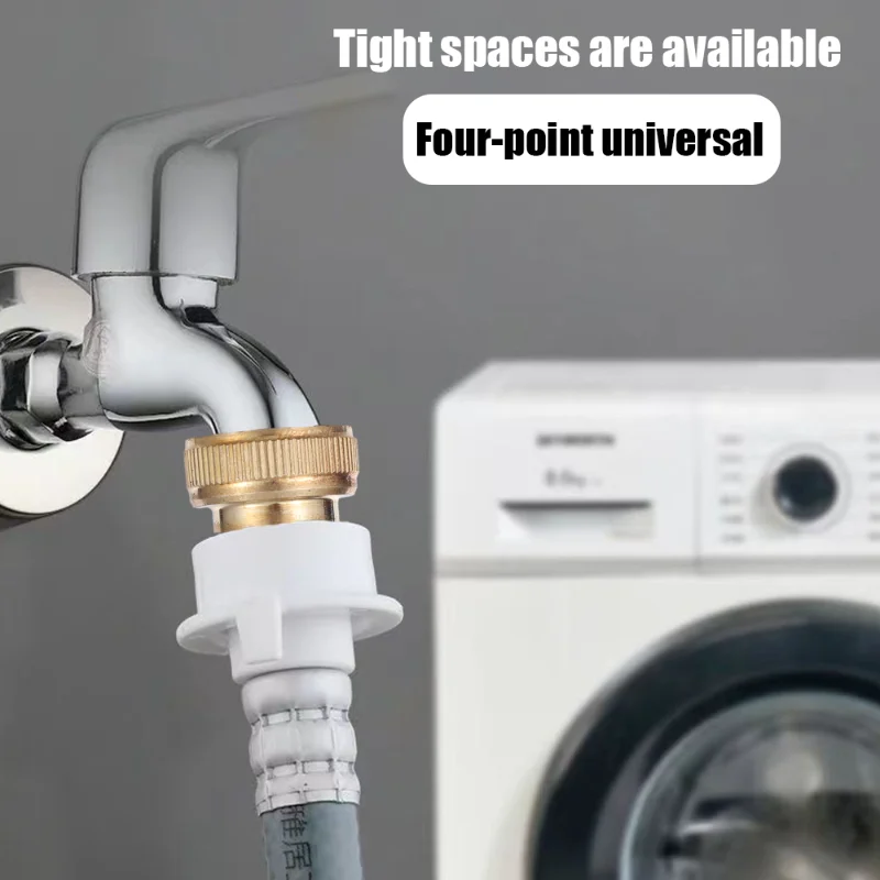 Household Automatic Stopcock for Washing Machine Faucets with Full Brass Construction and Anti-dislodgement Feature Spigot