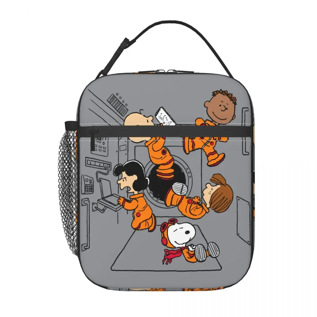 SPACE Peanuts Gang In Space Insulated Lunch Bags Cooler Lunch Container Snoopy Portable Lunch Box Food Handbags Office Picnic