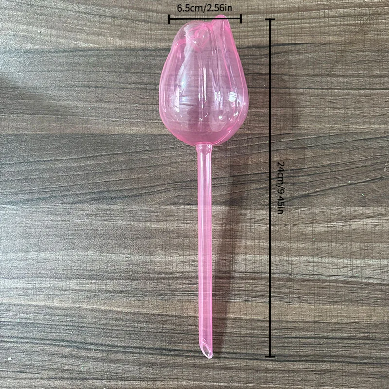 Plastic Pink Tulip Plant Watering Balls, Suitable for Indoor Outdoor Plants, Automatic Watering , and  Automatic Plant Drippers