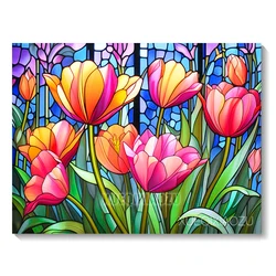 Art Flower Diamond Painting Tulip Full Diamond Mosaic Cross Stitch Kit Rose Bouquet Landscape House Handmade Decor Gift