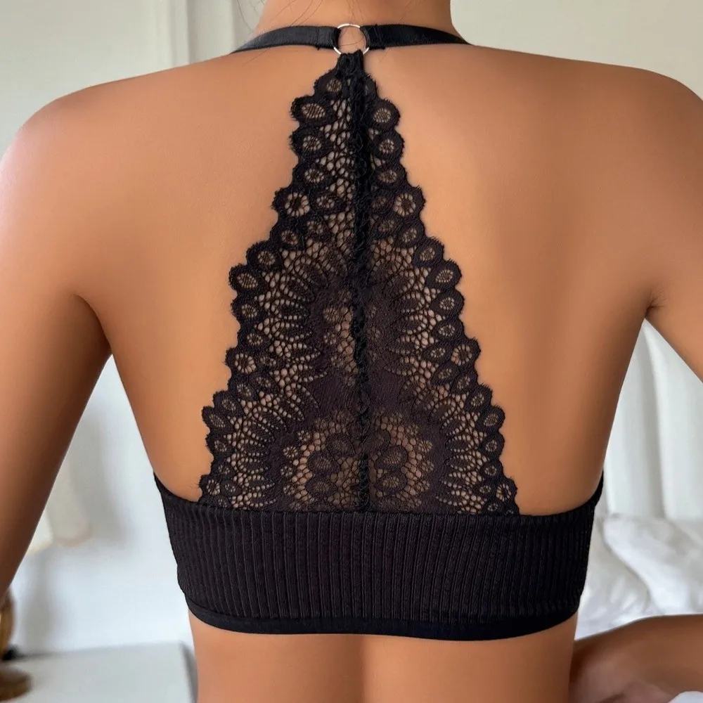 Fashion Adjustable Straps Tank Top Bra Push Up Breathable Camisole Bra Lace Soft Comfortable Brassiere Daily Wear