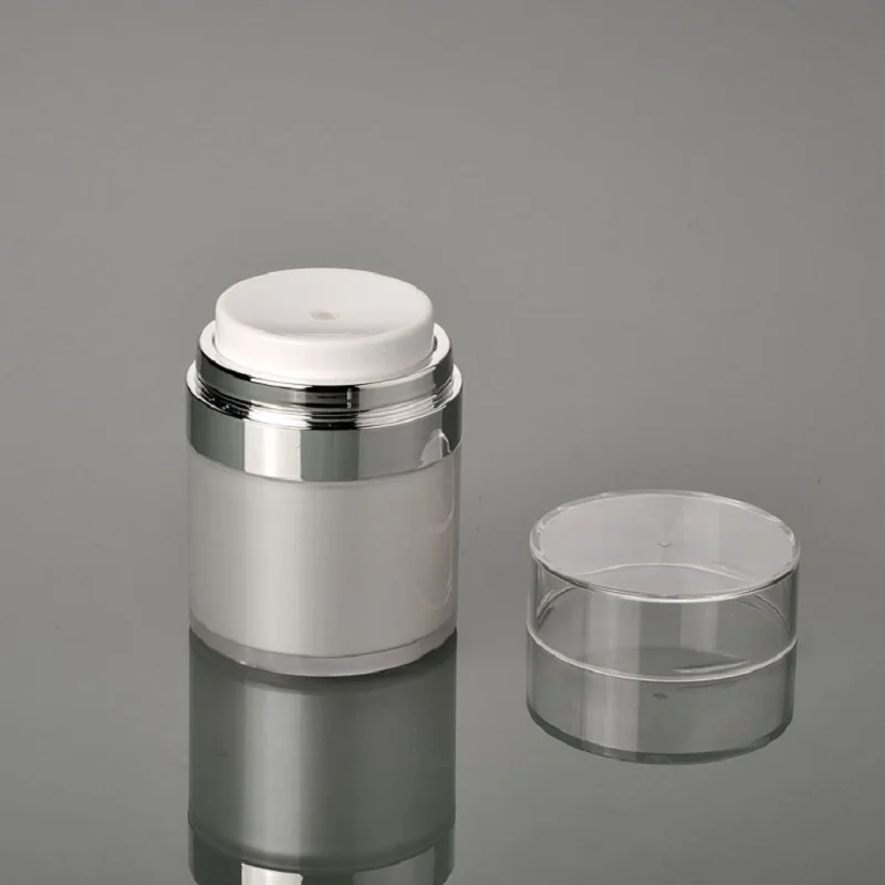 15 กรัมสีขาวมุกพลาสติกอะคริลิคโถหม้อเอสเซ้นส์โลชั่นรองพื้นเจลครีมความชื้นโลชั่นบำรุงผิวเครื่องสำอางบรรจุภัณฑ์