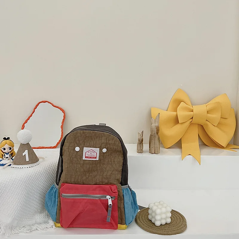 Mochilas escolares a la moda para niños y niñas, bolsos de dos hombros de gran capacidad, mochilas pequeñas y grandes a juego de colores claros para estudiantes