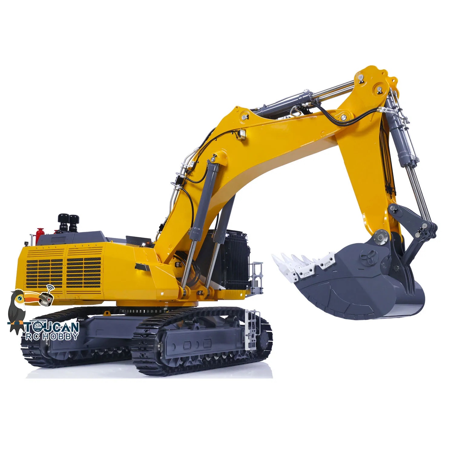 Toys LESU AOUE 9150 1/14 RC Hydraulic Excavator Heavy Duty Remote Control Painted Yelllow Assembled Diggers Engineering Model