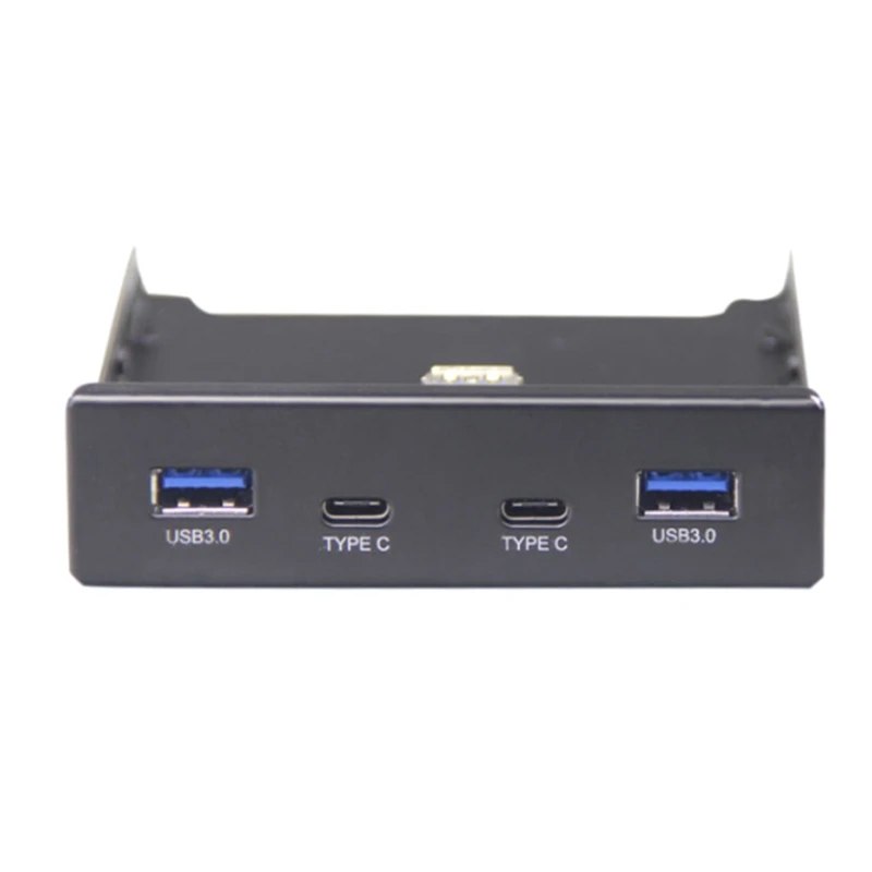 Top-USB Hub USB C Hub 3.5 Inch Floppy Drive Front Panel 2 Port USB 3.0 + 2 Port USB 3.1 Type C 20 Pin Connector