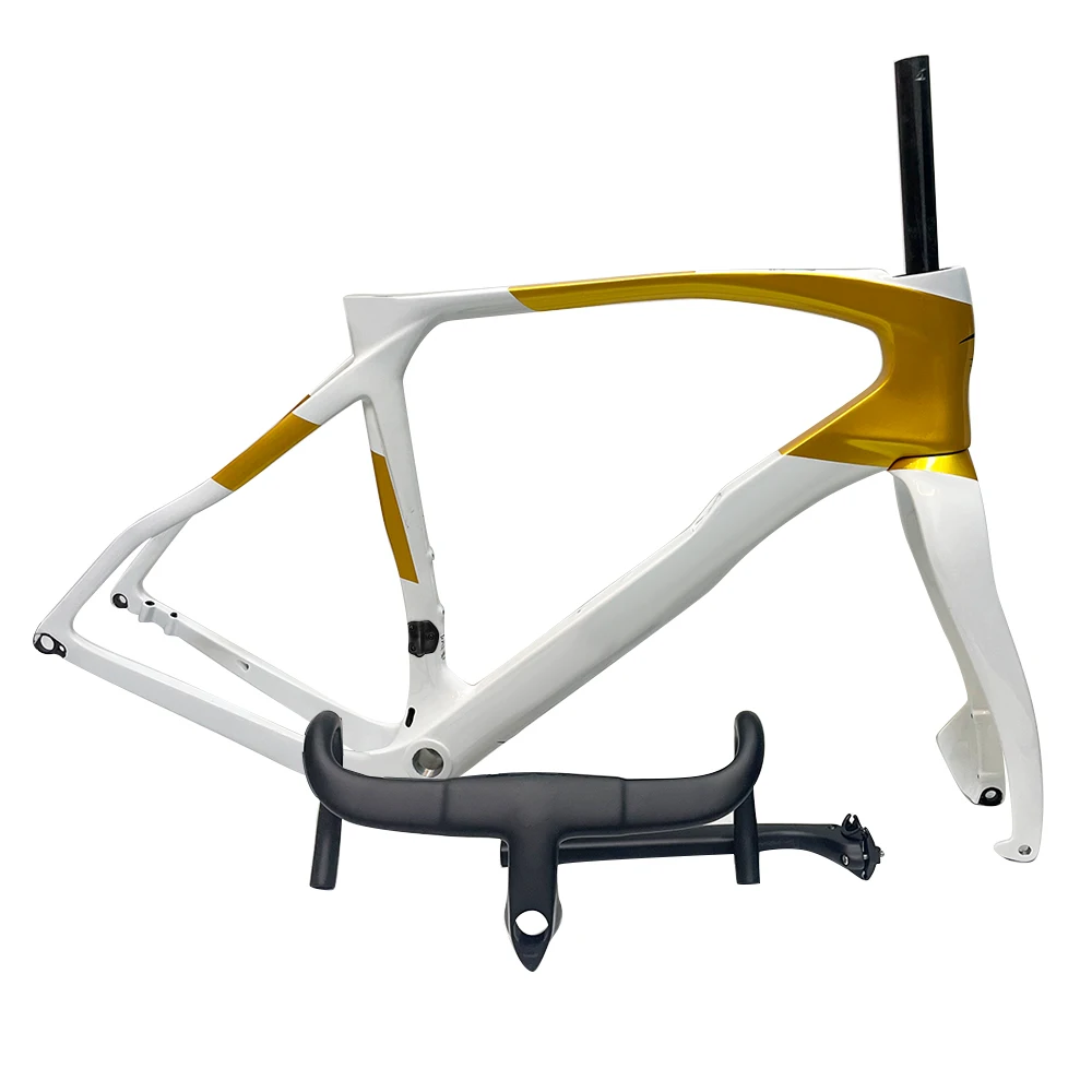 Airwolf 2025 T1000 700 * 45C Vollcarbon-Fahrrad-Kiesrahmen BSA Carbon Cyclecross 47 50 53 55 57,5 cm Fahrradrahmen mit Lenker