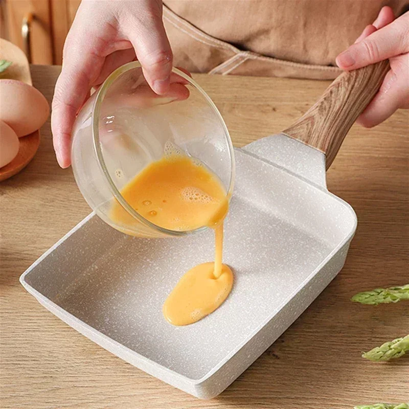 

Steak Frying Pan Square Medical Stone Frying Pan Gas Stove Mini Pot Pancake Frying Pan Silicone Spatulas kitchen accessories