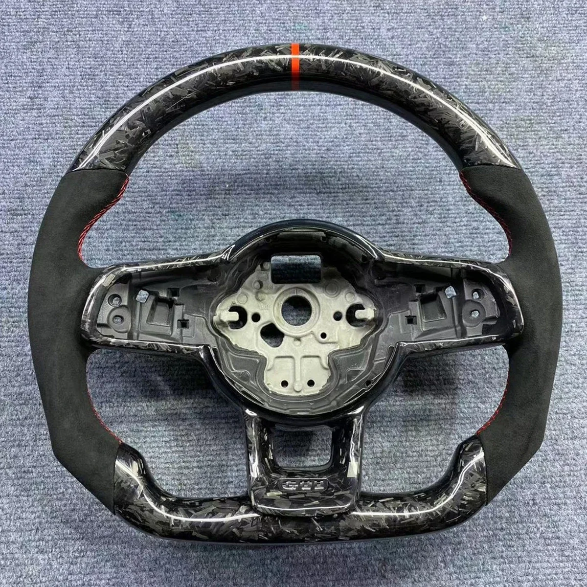 For Volkswagen Golf 7 7.5 GTI GTD GTE R 2013-2020 Red Forged Real Carbon Fiber Steering Wheel Upgrade And Modification