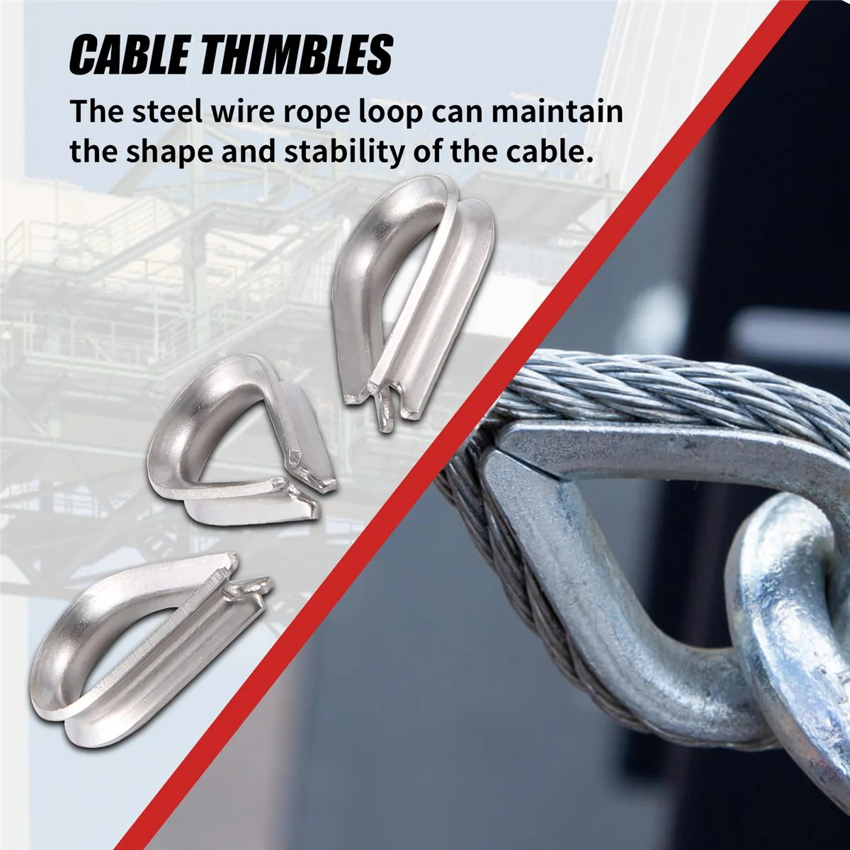 RIRI الفولاذ المقاوم للصدأ 2 مم سلك حبل كابل الكشتبانات لون فضي 20 قطعة