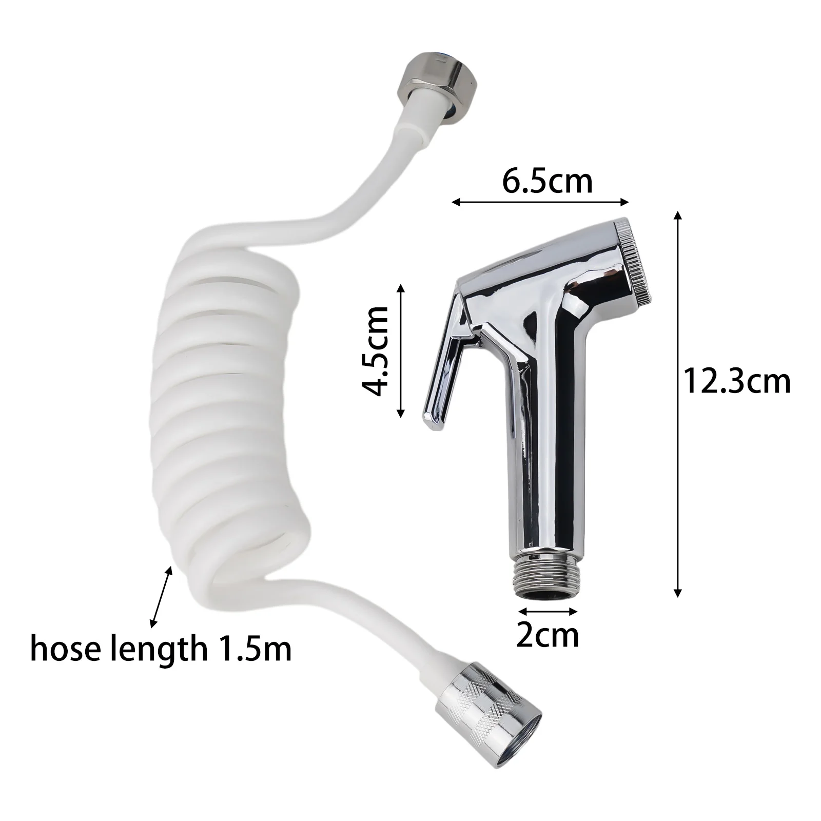 

Douche Bidet Head Bidet Spray ABS G 1/2 Connector Handheld Spray Lightweight Multi-functional Shower Diverter Kit