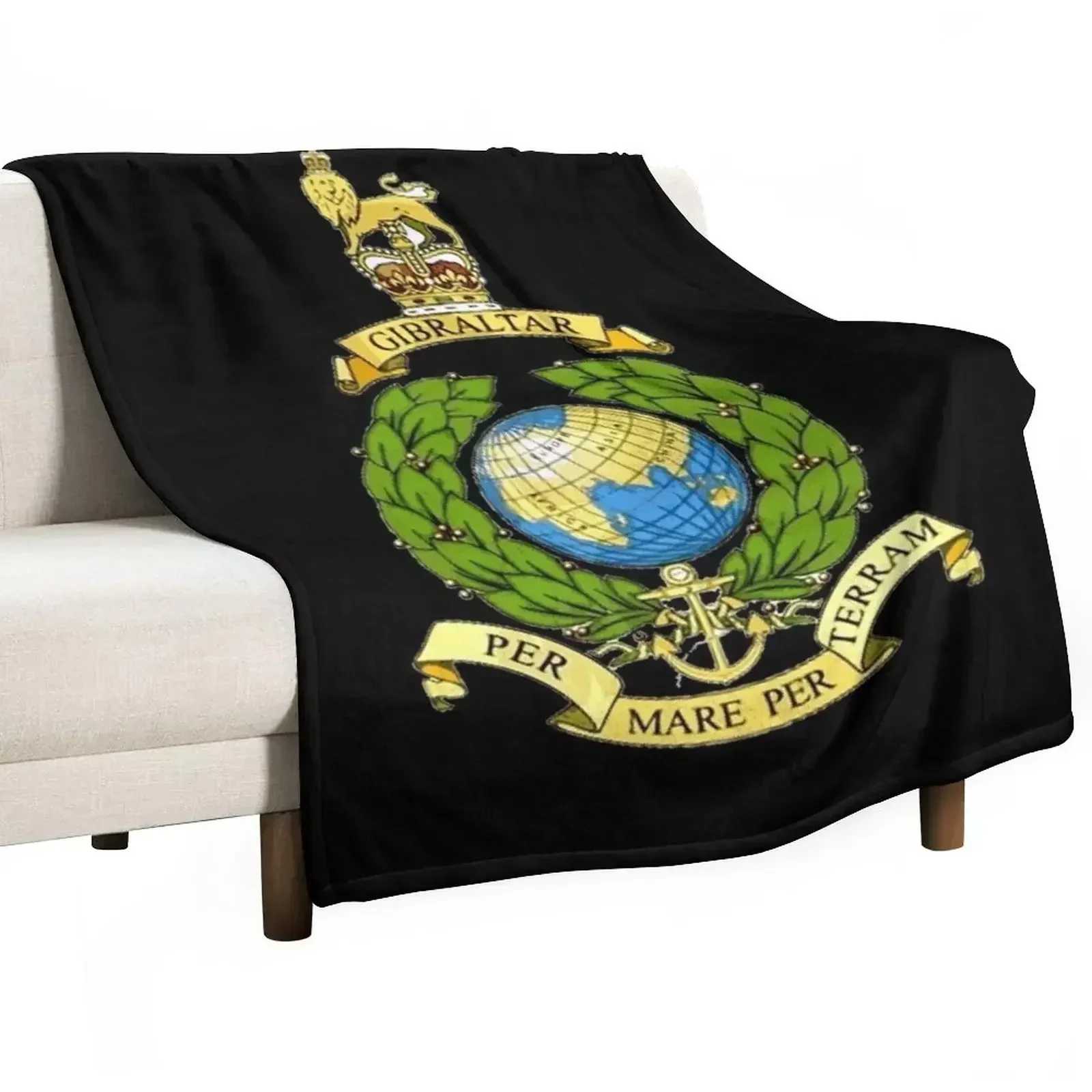 The Corps of Royal Marines Logo Throw Blanket Nap christmas decoration Blankets