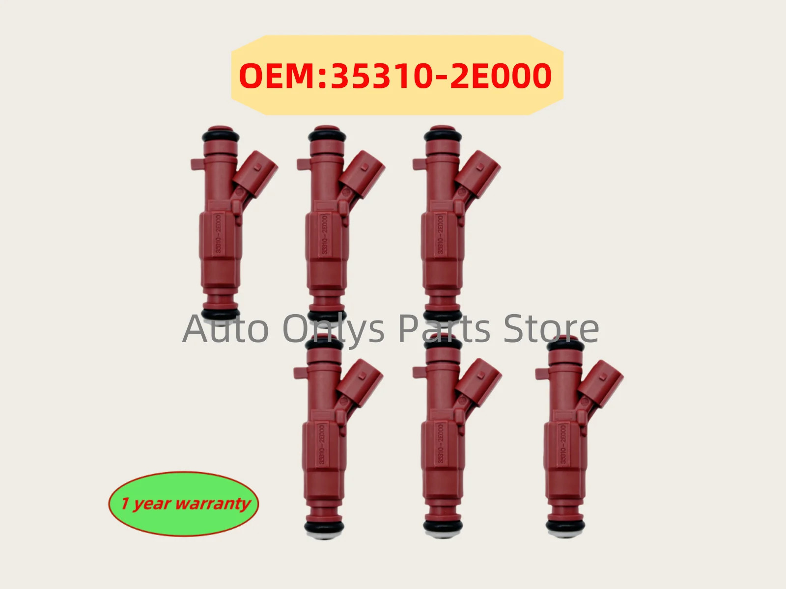 

6pcs High quality 35310-2E000 Fuel Injector For Hyundai Elantra 1.8 2.0 Kia 1.6L 2011-2015 Forte 2.0L 353102E000